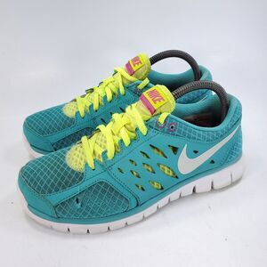 Nike Flex 2013 Run Lace Up Athletic Shoe Womens Size 7.5 580440-300 Blue Yellow